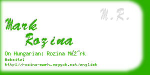 mark rozina business card